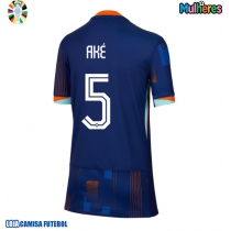 Camisa de Futebol Holanda Nathan Ake #5 Equipamento Secundário Mulheres Europeu 2024 Manga Curta